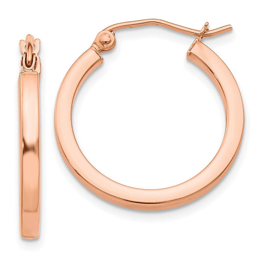 Gold Lightweight Square Tube Hoop Earrings