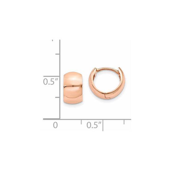 14k Rose Gold Round Hinged Hoop Earrings