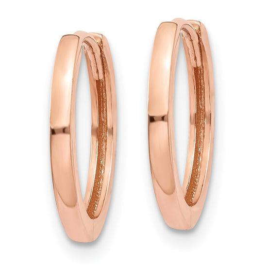 Gold Square Tube Hinged Hoop Earrings