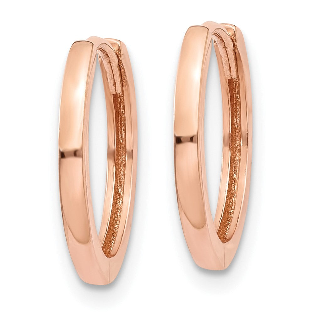 Gold Square Tube Hinged Hoop Earrings