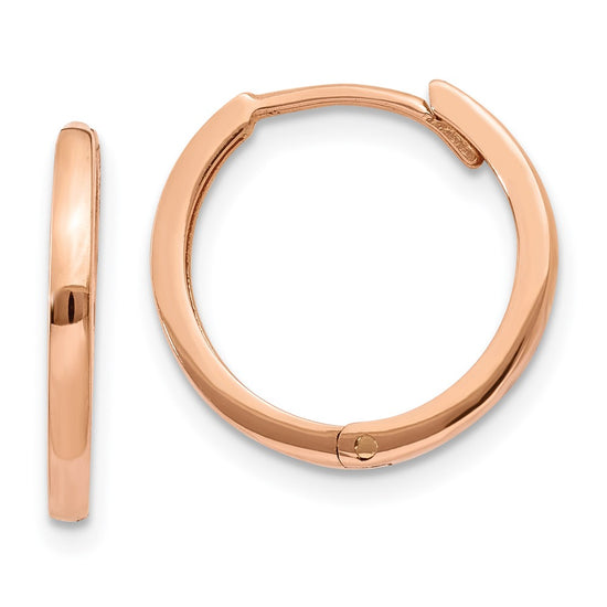 Gold Square Tube Hinged Hoop Earrings