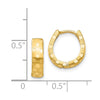 Gold Diamond-cut Hinged Hoop Earrings
