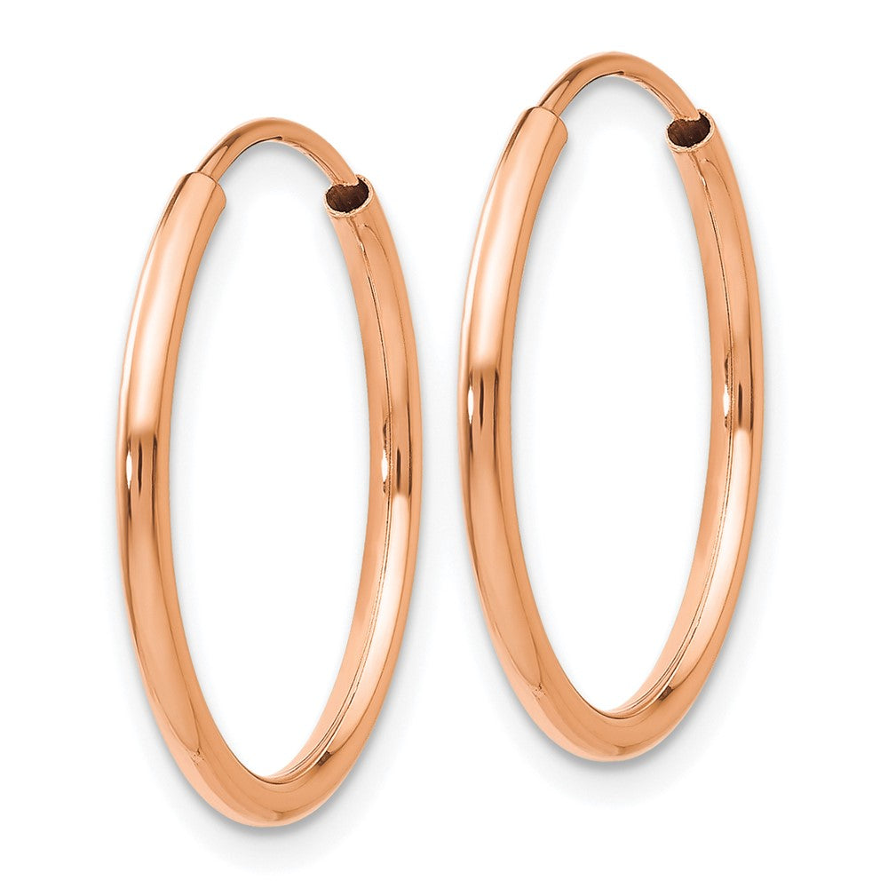 14k Rose Gold 1.5x17mm Polished Endless Tube Hoop Earrings