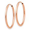 14k Rose Gold 1.5x23mm Polished Endless Tube Hoop Earrings