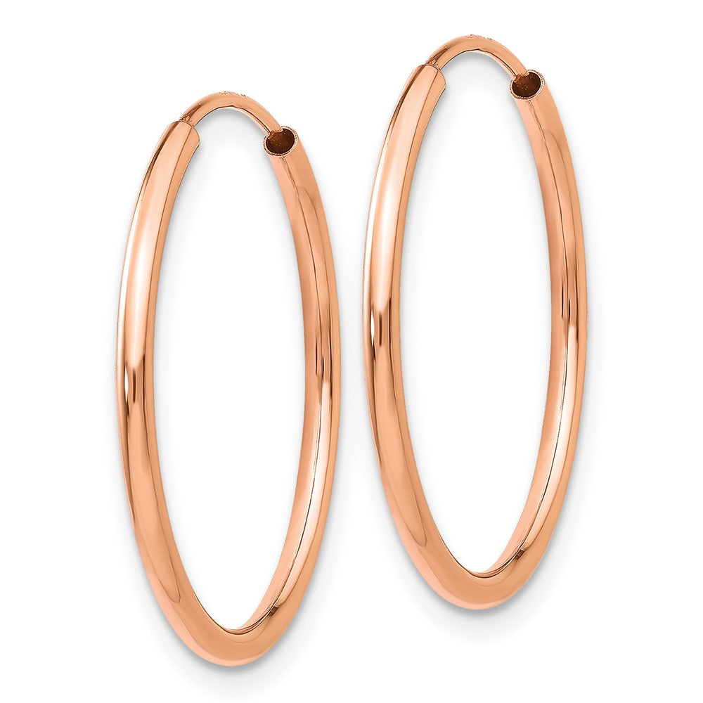 14k Rose Gold 1.5x23mm Polished Endless Tube Hoop Earrings
