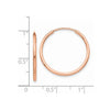 14k Rose Gold 1.5x23mm Polished Endless Tube Hoop Earrings