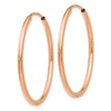 14k Rose Gold 1.5x26mm Polished Endless Tube Hoop Earrings