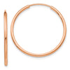 14k Rose Gold 1.5x26mm Polished Endless Tube Hoop Earrings