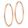 14k Rose Gold 1.5x30mm Polished Endless Tube Hoop Earrings