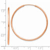 14k Rose Gold 1.5x38mm Polished Endless Tube Hoop Earrings