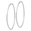 14k White Gold 1.2x46mm Polished Endless Tube Hoop Earrings