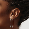14k White Gold 1.2x40mm Polished Endless Tube Hoop Earrings