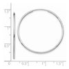 14k White Gold 1.2x34mm Polished Endless Tube Hoop Earrings