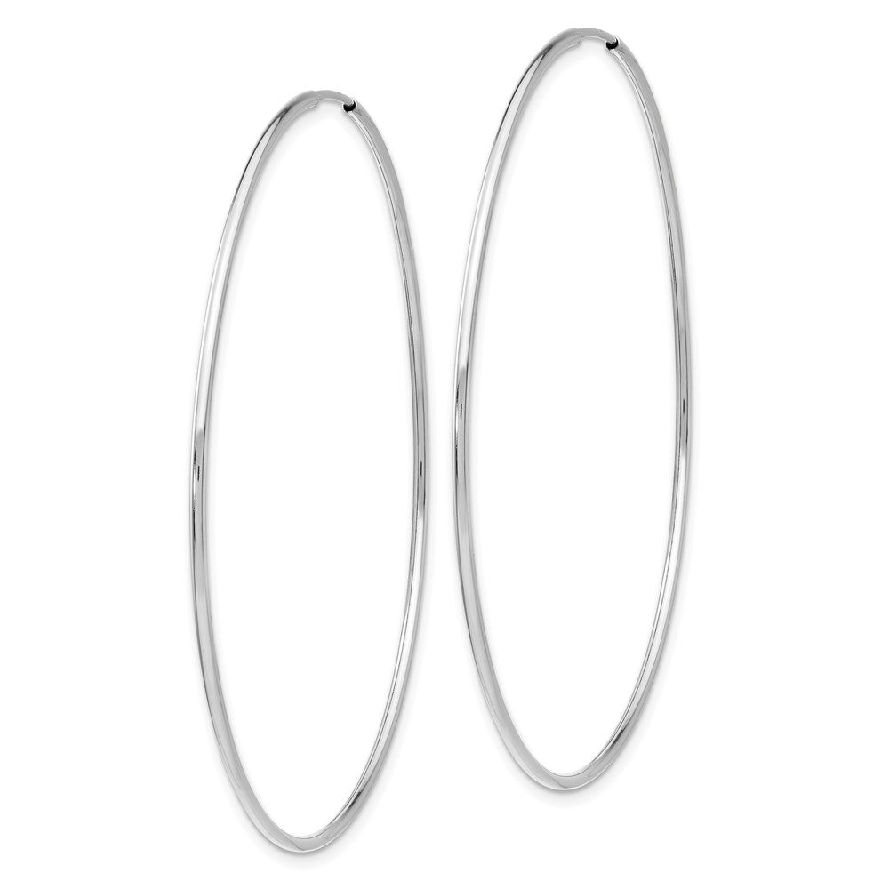 14k White Gold 1.2x60mm Polished Endless Tube Hoop Earrings