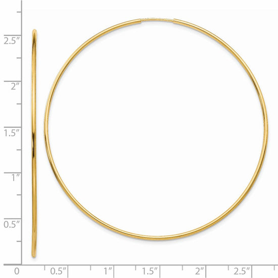 14k 1.2x63mm Polished Endless Tube Hoop Earrings