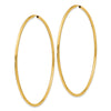 14K 2x70mm Polished Endless Tube Hoop Earrings