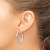 14k White Gold 3.00x35mm Polished Endless Tube Hoop Earrings