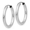 14k White Gold 3.00x25mm Polished Endless Tube Hoop Earrings
