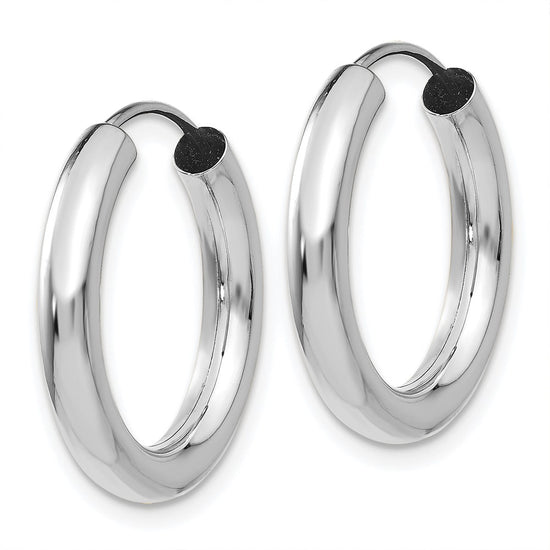 14k White Gold 3.00x20mm Polished Endless Tube Hoop Earrings