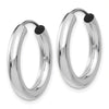 14k White Gold 3.00x20mm Polished Endless Tube Hoop Earrings