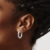 14k White Gold 3.00x20mm Polished Endless Tube Hoop Earrings