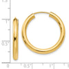 14k 3.00x25mm Polished Endless Tube Hoop Earrings