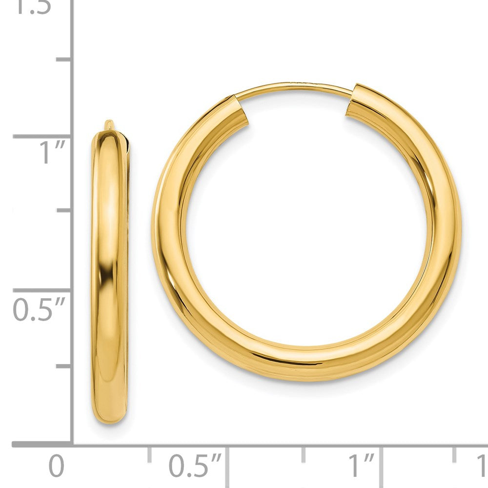 14k 3.00x25mm Polished Endless Tube Hoop Earrings