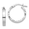 3mm Gold Polish Diamond-Cut Square Tube Hoop Earrings