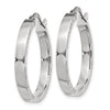 3mm Gold Polish Diamond-Cut Square Tube Hoop Earrings