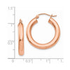 14k Rose Gold 4x25mm Polished Tube Hoop Earrings