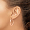 14k Rose Gold 4x30mm Polished Tube Hoop Earrings