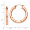 14k Rose Gold 4x30mm Polished Tube Hoop Earrings