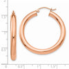 14k Rose Gold 4x35mm Polished Tube Hoop Earrings