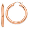 14k Rose Gold 4x35mm Polished Tube Hoop Earrings