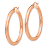 14k Rose Gold 4x40mm Polished Tube Hoop Earrings