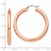 14k Rose Gold 4x40mm Polished Tube Hoop Earrings