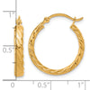 14K Small 3mm Patterned Hoop Earrings