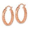 3mm Gold Twisted Hoop Earrings