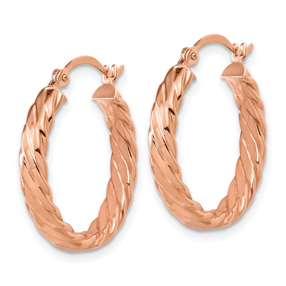 3mm Gold Twisted Hoop Earrings