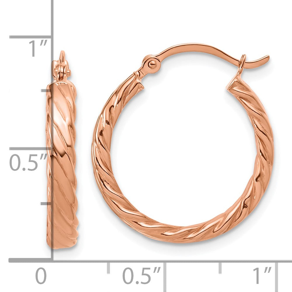 3mm Gold Twisted Hoop Earrings