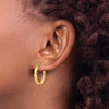 3mm Gold Oval Twist Hoop Earrings