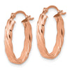 3mm Gold Oval Twist Hoop Earrings