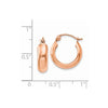 14k Rose Gold 4.75x16mm Polished Round Hoop Earrings