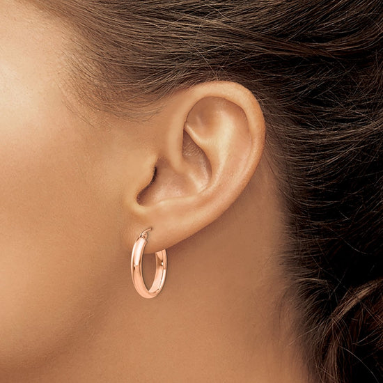 Gold Half Round Oval Hoop Earrings