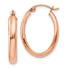Gold Half Round Oval Hoop Earrings