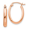 Gold Half Round Oval Hoop Earrings