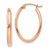 Gold Half Round Oval Hoop Earrings