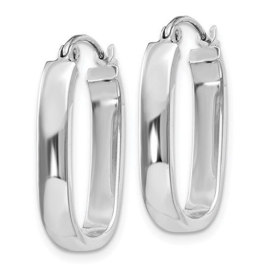 3.5mm Gold Polished Oval Hoop Earrings