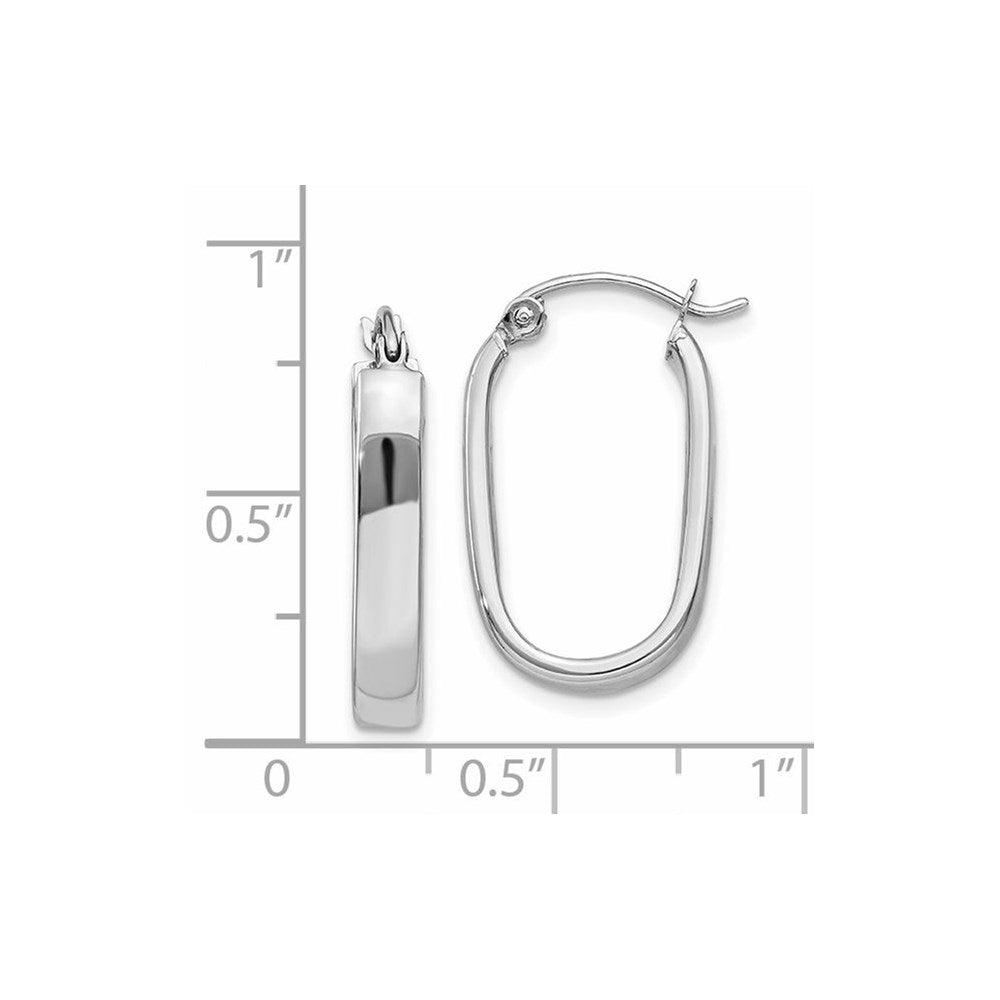 3.5mm Gold Polished Oval Hoop Earrings