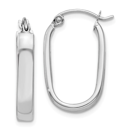 3.5mm Gold Polished Oval Hoop Earrings